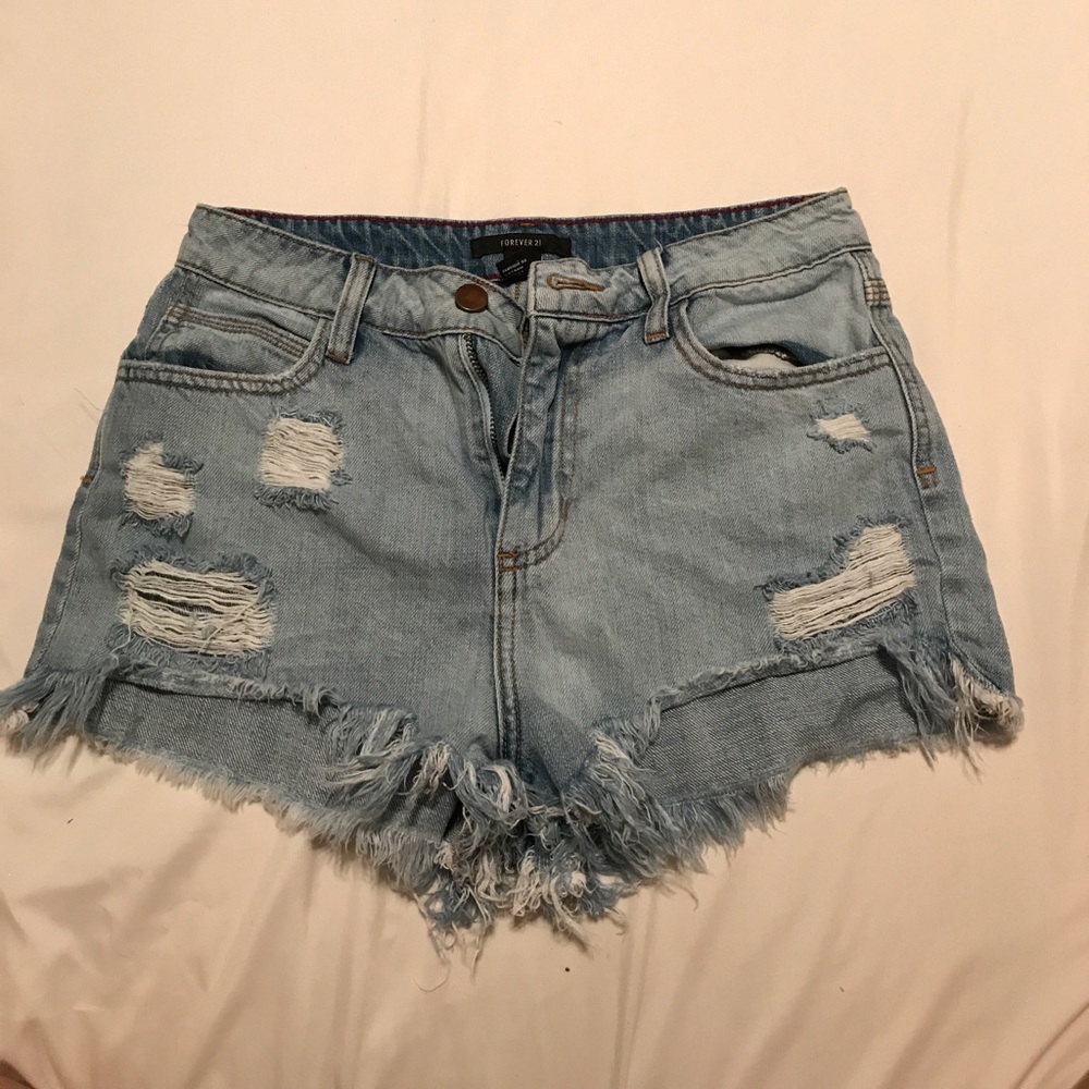 ripped high waisted shorts